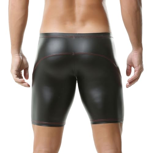 YUFEIDA Herren Unterhose Boxershorts Wet Look Retroshorts Leggings Bademode Trunks Hosen Shorts von YUFEIDA