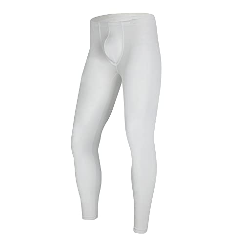 YUFEIDA Herren Lange Unterhosen mit Weichbund transparent Hose Unterwäsche Strumpfhose Leggings (L, White) von YUFEIDA