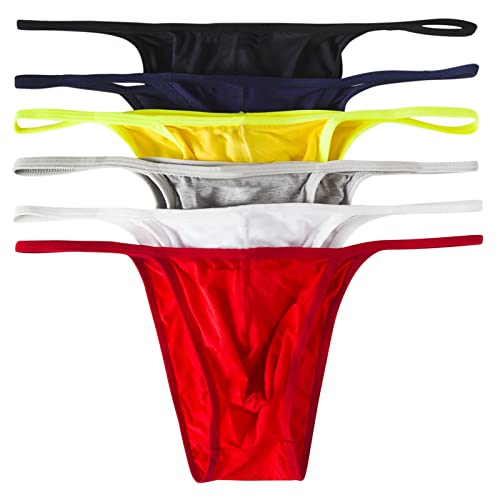 YFD Herren Bequeme Modal Slips String Sexy Low Rise Tanga Unterwäsche, 6pcs Modal Briefs, L von YFD