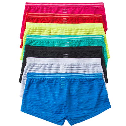 YFD Herren Bikini Slips Unterwäsche Mesh Mini String Dessous Bademode Shorts Hosen 7er Pack (EU Large/with Tag XL, 7PCS Briefs-3) von YUFEIDA