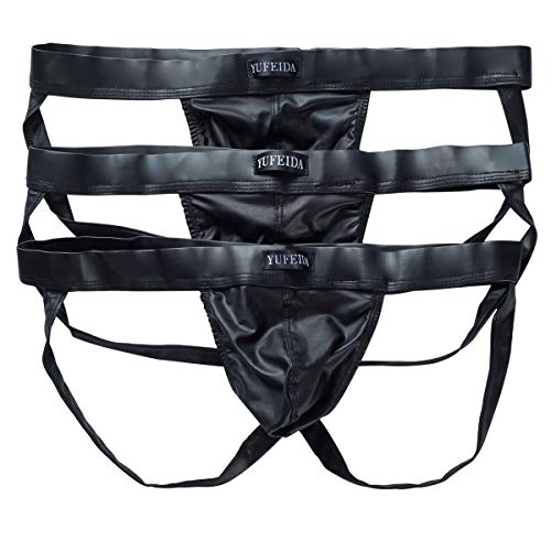 YUFEIDA Herren String Tanga Unterwäsche Sexy Low Rise Brief Unterhose 3er Pack Jockstrap von YUFEIDA