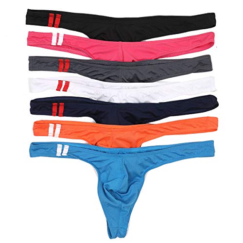 YFD Herren Strings Männer Tanga Slips Atmungsaktive Mesh Unterwäsche Bequeme Unterhose Low Rise T-Back Bikinis Unterwäsche Pack von YFD