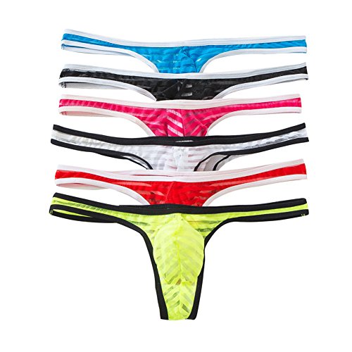 YUFEIDA Herren Strings Tangas Unterwäsche Mesh Low Rise Bikini Slips Unterhose Herren String von YUFEIDA