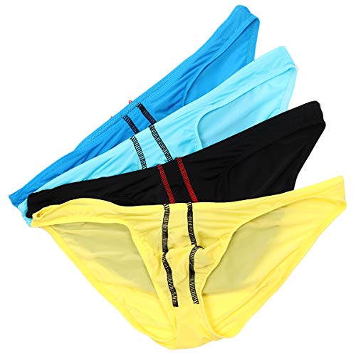 YFD Herren Unterwäsche Slips Eisseide Sexy Bikinis Slips Mini Unterhose Undershorts Nachtwäsche Low Rise von YFD