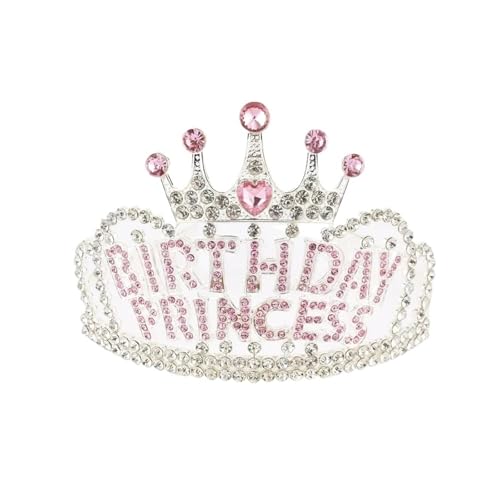 Barock Retro Krone Kopfbedeckung Kristall Buchstaben Krone Braut Hochzeit Prinzessin Geburtstag Party Kopfbedeckung Hochzeit Haarschmuck Zart Bequem(Silvery) von YFDGD