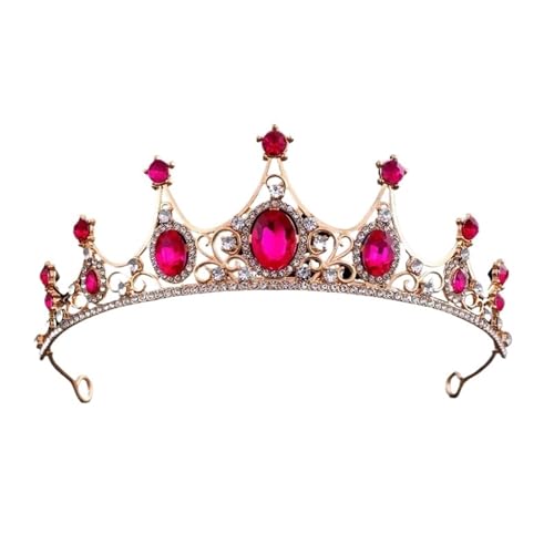 Beliebter Haarschmuck Strass Kronen Stirnband Kristall Prinzessin Krone Braut Diademe For Mädchen Haarschmuck Party Geschenk Zart Bequem(Color 1) von YFDGD
