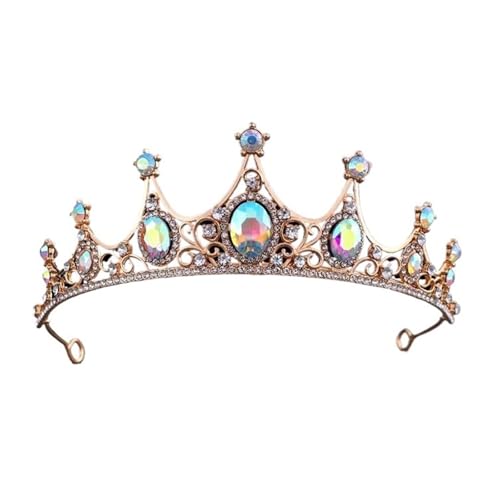 Beliebter Haarschmuck Strass Kronen Stirnband Kristall Prinzessin Krone Braut Diademe For Mädchen Haarschmuck Party Geschenk Zart Bequem(Color 4) von YFDGD