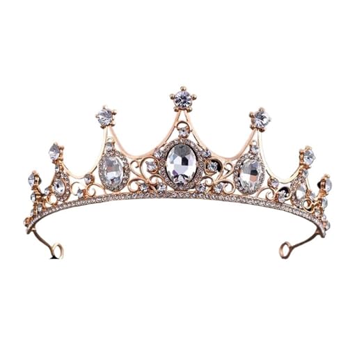 Beliebter Haarschmuck Strass Kronen Stirnband Kristall Prinzessin Krone Braut Diademe For Mädchen Haarschmuck Party Geschenk Zart Bequem(Color 5) von YFDGD