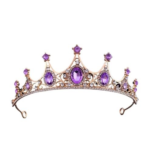 Beliebter Haarschmuck Strass Kronen Stirnband Kristall Prinzessin Krone Braut Diademe For Mädchen Haarschmuck Party Geschenk Zart Bequem(Color 6) von YFDGD