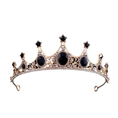 Beliebter Haarschmuck Strass Kronen Stirnband Kristall Prinzessin Krone Braut Diademe For Mädchen Haarschmuck Party Geschenk Zart Bequem(Color 8) von YFDGD