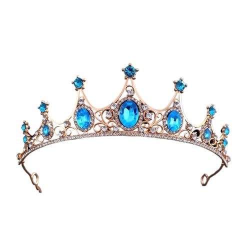 Beliebter Haarschmuck Strass Kronen Stirnband Kristall Prinzessin Krone Braut Diademe For Mädchen Haarschmuck Party Geschenk Zart Bequem(Color 9) von YFDGD