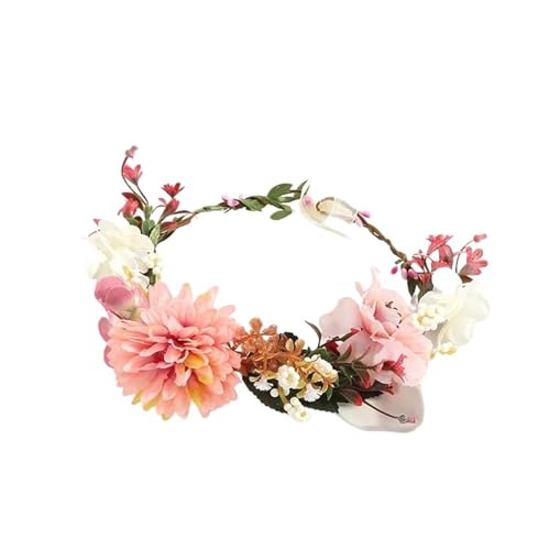 Blumenkronenkranz Brautgirlande Mit Band Kommunionkranz Handgemachtes Stirnband Kopfschmuck Fee Diademe Hochzeit Haarschmuck Zart Bequem(11) von YFDGD