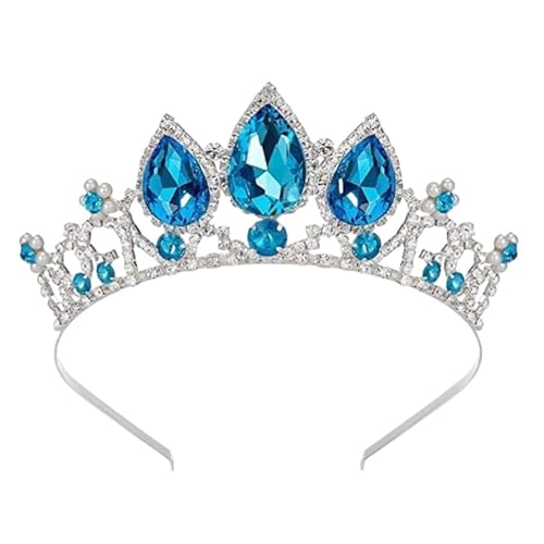 Braut Hochzeit Krone Prinzessin Mädchen Kopfschmuck Wassertropfen Glas Kristall Tiara Hochzeit Fotografie Haar Zubehör Zubehör Zart Bequem(B) von YFDGD