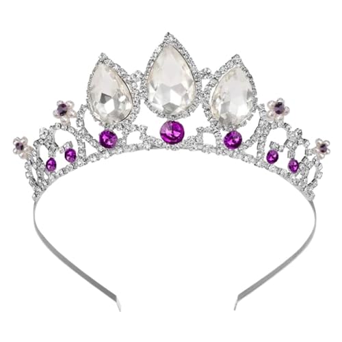 Braut Hochzeit Krone Prinzessin Mädchen Kopfschmuck Wassertropfen Glas Kristall Tiara Hochzeit Fotografie Haar Zubehör Zubehör Zart Bequem(C) von YFDGD