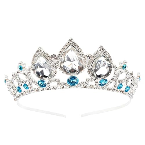 Braut Hochzeit Krone Prinzessin Mädchen Kopfschmuck Wassertropfen Glas Kristall Tiara Hochzeit Fotografie Haar Zubehör Zubehör Zart Bequem(I) von YFDGD