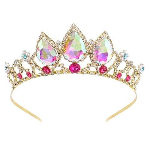 Braut Hochzeit Krone Prinzessin Mädchen Kopfschmuck Wassertropfen Glas Kristall Tiara Hochzeit Fotografie Haar Zubehör Zubehör Zart Bequem(J) von YFDGD