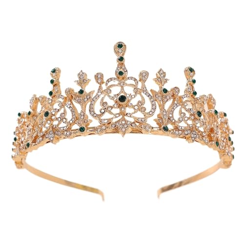 Eine Wunderschöne, Mit Strasssteinen Besetzte Krone For Damen. Arabische Bräute Tragen Haarschmuck. Zart Bequem(GOLD MIX) von YFDGD