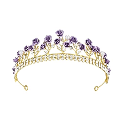 Elegante Hochzeit Krone Luxus Braut Strass Diadem Mode Tiara For Frauen Mädchen Stirnband Haar Zubehör Kopfschmuck Geschenke Zart Bequem(Color 3) von YFDGD