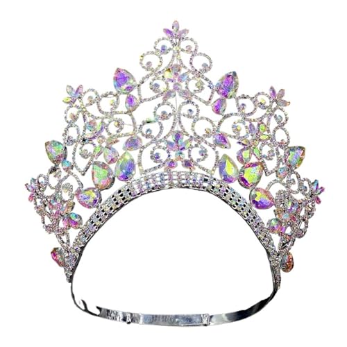 Festzug Hochzeit Krone Braut Kopfbedeckungen Bridday Party Strass Diadem Braut Verstellbare Kopfbedeckung Zart Bequem von YFDGD