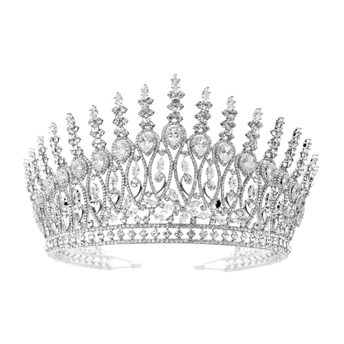 Festzug Hochzeit Krone Braut Kopfbedeckungen Bridday Party Strass Diadem Braut Verstellbare Kopfbedeckung Zart Bequem von YFDGD
