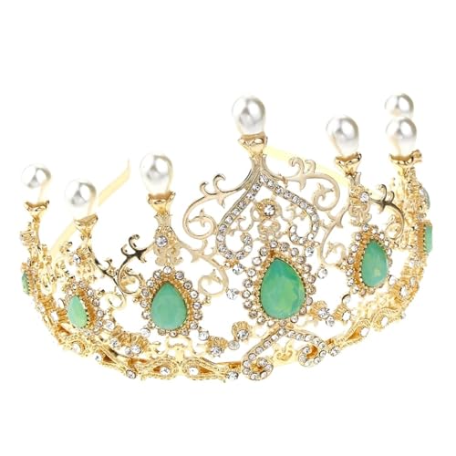Goldfarbe Wunderschöne Perlenhaarkrone Arabische Blumen-Tiaras Haarband Algerien Marokko Braut Hochzeitsschmuck Zart Bequem von YFDGD