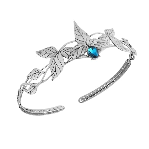 Griechische Göttin, Goldenes Blatt-Stirnband, Barocke Kristall-Elfenkrone, Verstellbares Kostüm, Damen-Kopfbedeckung For Halloween Zart Bequem(C4) von YFDGD