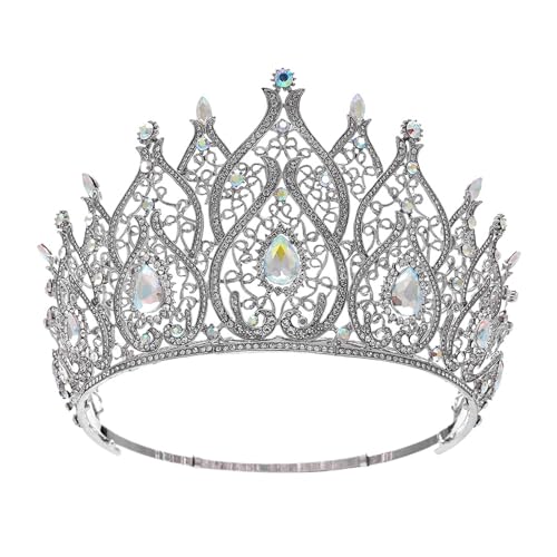 Große Strass Hochzeit Krone Tiaras Königin Prinzessin Kopfschmuck Pageant Haar-Accessoires Zart Bequem(Ab) von YFDGD