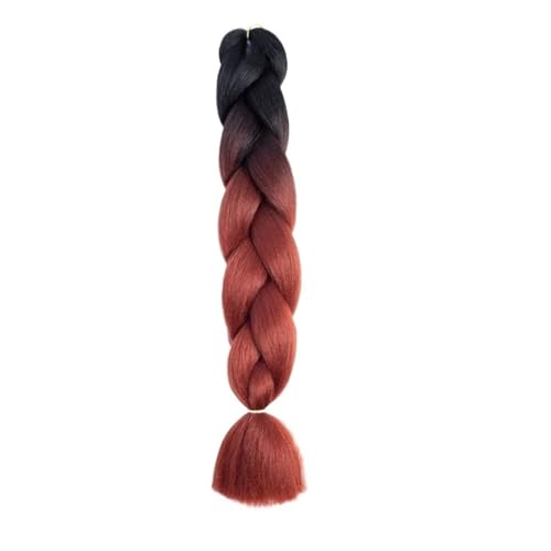 Haar Knoten Haarteil 24 Zoll Jumbo Braids Extensions Synthetisches Flechthaar Afro Ombre Farbe Kanekalon Haar For Kinder Zopf(B31) von YFDGD