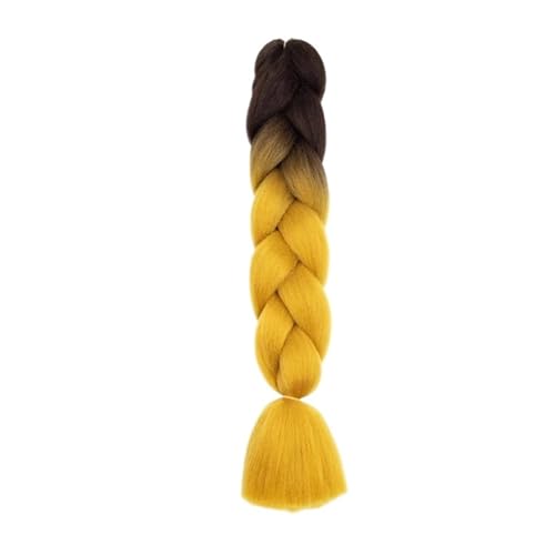 Haar Knoten Haarteil 24 Zoll Jumbo Braids Extensions Synthetisches Flechthaar Afro Ombre Farbe Kanekalon Haar For Kinder Zopf(B38) von YFDGD