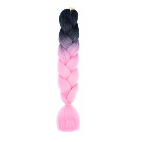 Haar Knoten Haarteil 24 Zoll Jumbo Braids Extensions Synthetisches Flechthaar Afro Ombre Farbe Kanekalon Haar For Kinder Zopf(B4) von YFDGD