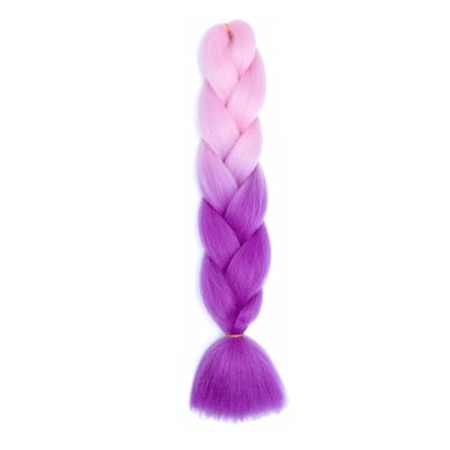 Haar Knoten Haarteil 24 Zoll Jumbo Braids Extensions Synthetisches Flechthaar Afro Ombre Farbe Kanekalon Haar For Kinder Zopf(B42) von YFDGD