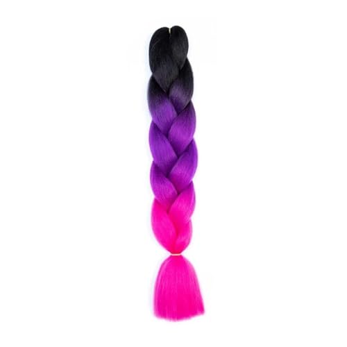 Haar Knoten Haarteil 24 Zoll Jumbo Braids Extensions Synthetisches Flechthaar Afro Ombre Farbe Kanekalon Haar For Kinder Zopf(C11) von YFDGD
