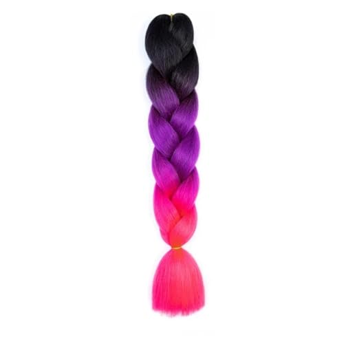 Haar Knoten Haarteil 24 Zoll Jumbo Braids Extensions Synthetisches Flechthaar Afro Ombre Farbe Kanekalon Haar For Kinder Zopf(C12) von YFDGD