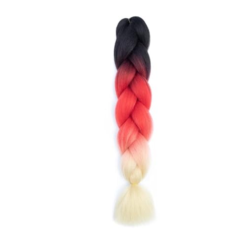 Haar Knoten Haarteil 24 Zoll Jumbo Braids Extensions Synthetisches Flechthaar Afro Ombre Farbe Kanekalon Haar For Kinder Zopf(C16) von YFDGD
