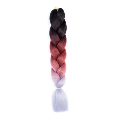Haar Knoten Haarteil 24 Zoll Jumbo Braids Extensions Synthetisches Flechthaar Afro Ombre Farbe Kanekalon Haar For Kinder Zopf(C17) von YFDGD
