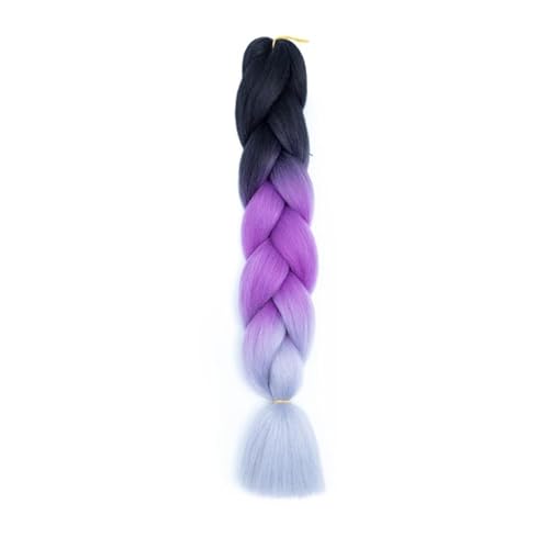 Haar Knoten Haarteil 24 Zoll Jumbo Braids Extensions Synthetisches Flechthaar Afro Ombre Farbe Kanekalon Haar For Kinder Zopf(C21) von YFDGD