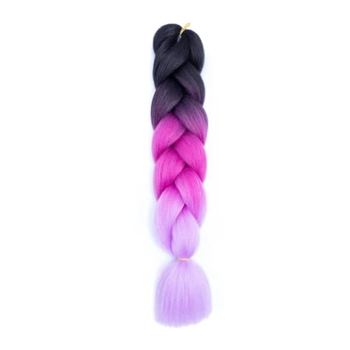 Haar Knoten Haarteil 24 Zoll Jumbo Braids Extensions Synthetisches Flechthaar Afro Ombre Farbe Kanekalon Haar For Kinder Zopf(C22) von YFDGD