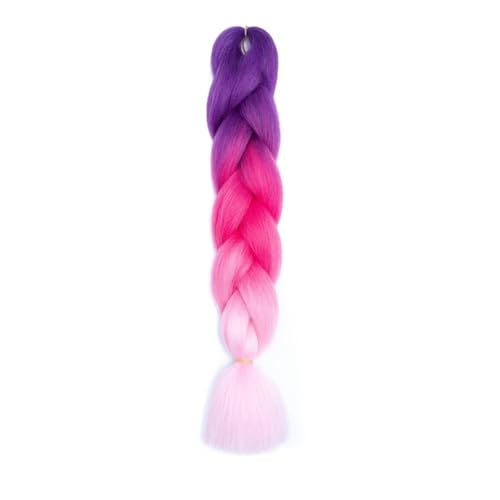 Haar Knoten Haarteil 24 Zoll Jumbo Braids Extensions Synthetisches Flechthaar Afro Ombre Farbe Kanekalon Haar For Kinder Zopf(C25) von YFDGD