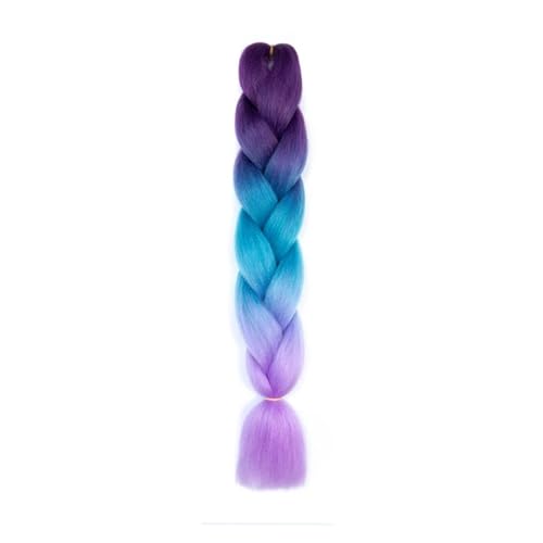 Haar Knoten Haarteil 24 Zoll Jumbo Braids Extensions Synthetisches Flechthaar Afro Ombre Farbe Kanekalon Haar For Kinder Zopf(C26) von YFDGD