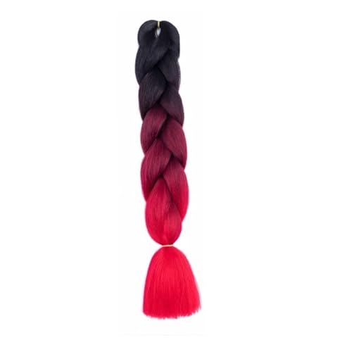 Haar Knoten Haarteil 24 Zoll Jumbo Braids Extensions Synthetisches Flechthaar Afro Ombre Farbe Kanekalon Haar For Kinder Zopf(F) von YFDGD