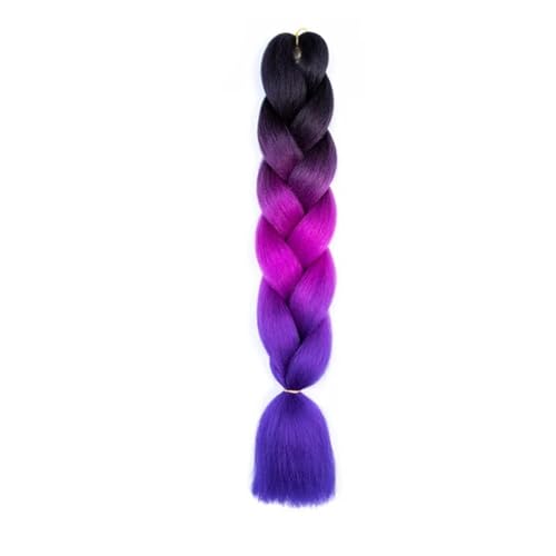 Haar Knoten Haarteil 24 Zoll Jumbo Braids Extensions Synthetisches Flechthaar Afro Ombre Farbe Kanekalon Haar For Kinder Zopf(J) von YFDGD