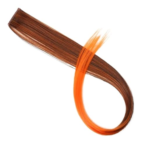 Haar Knoten Haarteil Synthetische Haarverlängerungen Mit Einem Clip, Hitzebeständiges Regenbogen-Haarteil For Kinder Und Frauen, Langes, Lockiges, Gewelltes, Buntes Haar(57H) von YFDGD