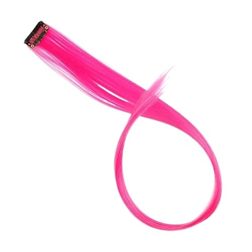 Haar Knoten Haarteil Synthetische Lange Gerade Regenbogen-Highlight-farbige Haarverlängerungen Clip In Gefälschte Haarteile For Frauen Hitzebeständig(25X40-40-S) von YFDGD