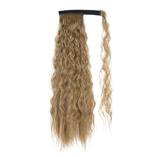 Haar Knoten Haarteil Synthetischer, Gewellter, Langer Pferdeschwanz For Frauen, Haarteil, Umwickeltes, Haarverlängerung, Schwarz-brauner(Q19-12-24,34inches) von YFDGD
