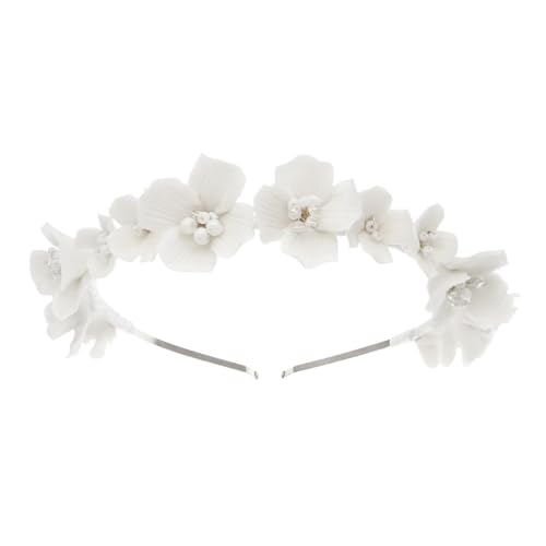 Handgemachte Luxus Strass Perlen Stirnband Keramik Blume Braut Tiara Hochzeit Brautjungfern Krone Frauen Haar Zubehör Zart Bequem von YFDGD