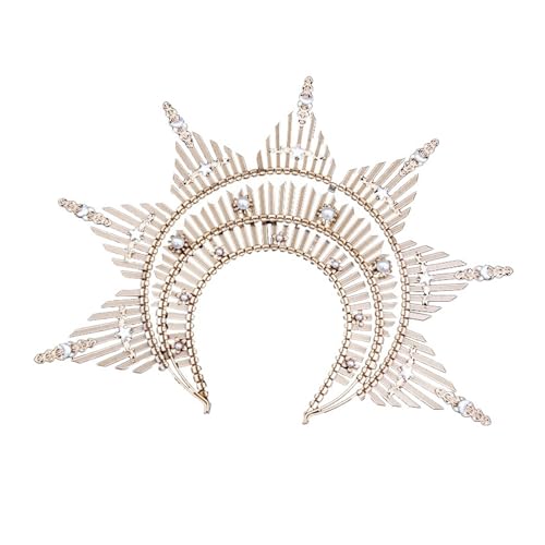 Handgemachtes Mehrlagiges Heiligenschein-Kronen-Stirnband Mit Kabelbinder Und Stacheln, Heiligenschein-Krone, Göttinnen-Kopfbedeckung, Cosplay, Halloween-Kostüm, Party-Kopfschmuck Zart Bequem von YFDGD
