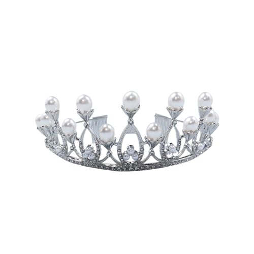Kinder Kopfschmuck Krone Stirnband Mädchen Braut Kristall Krone Hochzeit Kopfschmuck Geburtstag Party Zubehör Geburtstagsgeschenk Zart Bequem(Silve) von YFDGD