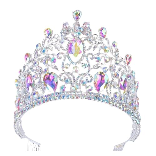 Königin Krone Prinzessin Kopfbedeckung Strass Stirnband Hochzeit Haarschmuck Braut Diademe Kopfbedeckungen Zart Bequem von YFDGD