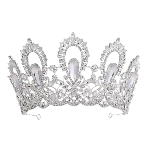 Kristall Krone Luxus Prinzessin Königin Strass Tiara Hochzeit Kopfschmuck Haar Zubehör Schmuck Zart Bequem von YFDGD