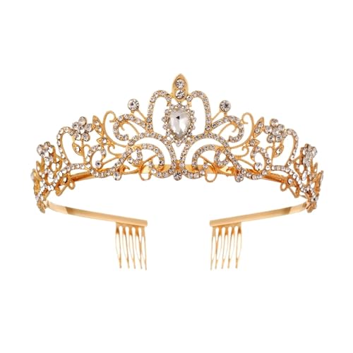 Kristall Tiaras Diadem For Frauen Mädchen Prinzessin Krone Mit Kämmen Hochzeit Geburtstag Party Bunte Krone Stirnband Zart Bequem(C2) von YFDGD